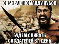 собираю команду нубов будем сливать создателей в 1 день