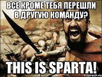 Все кроме тебя перешли в другую команду? This is SPARTA!