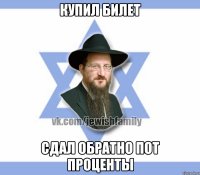 Купил билет Сдал обратно пот проценты
