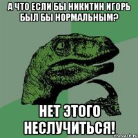 А что если бы Никитин Игорь был бы нормальным? Нет этого неслучиться!