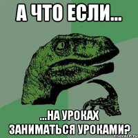 а что если... ...на уроках заниматься уроками?