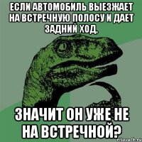 Если автомобиль выезжает на встречную полосу и дает задний ход, значит он уже не на встречной?