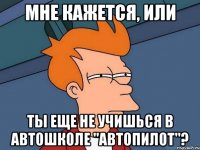 Мне кажется, или ты еще не учишься в автошколе "Автопилот"?