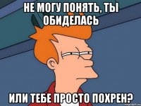 НЕ МОГУ ПОНЯТЬ, ТЫ ОБИДЕЛАСЬ ИЛИ ТЕБЕ ПРОСТО ПОХРЕН?