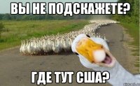 Вы не подскажете? Где тут США?