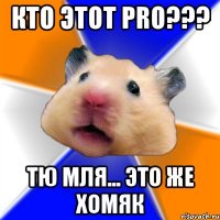 Кто этот PRO??? Тю мля... Это же ХОМЯК