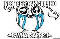 Без тебя так скучно В WHATSAPPE :(