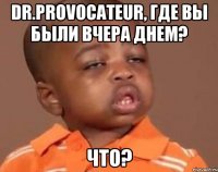 dr.Provocateur, где вы были вчера днем? что?