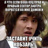 А что если Вова Куц прав и правый сектор завтра ворвется ко мне домой и заставит учить Кобзарь!