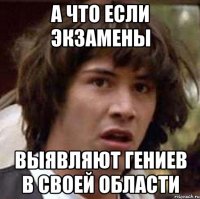 а что если экзамены выявляют гениев в своей области