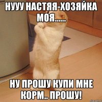 нууу настяя-хозяйка моя...... ну прошу купи мне корм.. прошу!