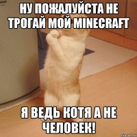 НУ ПОЖАЛУЙСТА НЕ ТРОГАЙ МОЙ MINECRAFT я ведь котя а не человек!