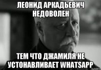 леонид аркадьевич недоволен тем что джамиля не устонавливает whatsapp