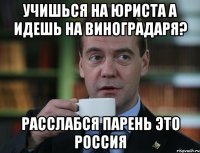 Учишься на юриста а идешь на виноградаря? Расслабся парень это Россия