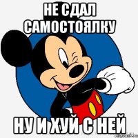 Не сдал самостоялку Ну и хуй с ней