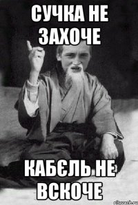 Сучка не захоче кабєль не вскоче