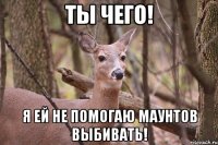 ты чего! я ей не помогаю маунтов выбивать!