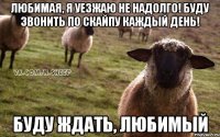 любимая, я уезжаю не надолго! буду звонить по скайпу каждый день! буду ждать, любимый