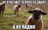 Не отвечает: Я просто занят А ну ладно