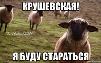 крушевская! я буду стараться