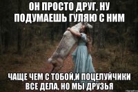 Он просто друг, ну подумаешь гуляю с ним чаще чем с тобой,и поцелуйчики все дела, но мы друзья