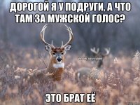 ДОРОГОЙ Я У ПОДРУГИ, А ЧТО ТАМ ЗА МУЖСКОЙ ГОЛОС? ЭТО БРАТ ЕЁ