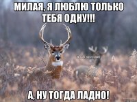 Милая, я люблю только тебя одну!!! А, ну тогда ладно!