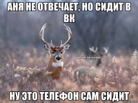 Аня не отвечает, но сидит в вк ну это телефон сам сидит