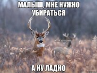 малыш, мне нужно убираться а ну ладно