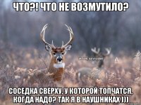 Что?! Что не возмутило? Соседка сверху, у которой топчатся, когда надо? Так я в наушниках )))