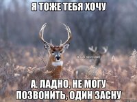 Я тоже тебя хочу А, ладно, не могу позвонить, один засну