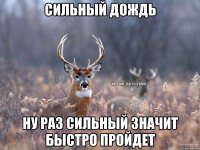 сильный дождь ну раз сильный значит быстро пройдет