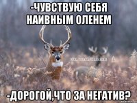 -чувствую себя наивным оленем -дорогой,что за негатив?