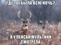 Где ты была всю ночь? Я у Лейсан мультики смотрела