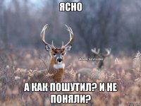 Ясно А как пошутил? И не поняли?