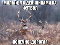 Милый, я с девчонками на футбол конечно, дорогая