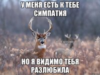 у меня есть к тебе симпатия но я видимо тебя разлюбила