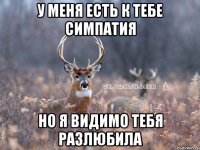 у меня есть к тебе симпатия но я видимо тебя разлюбила