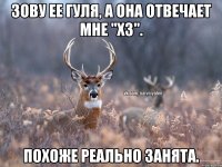 Зову ее гуля, а она отвечает мне "хз". Похоже реально занята.