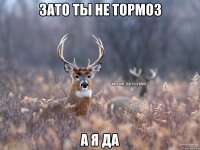 зато ты не тормоз а я да