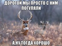 Дорогой мы просто с ним погуляли А,ну тогда хорошо