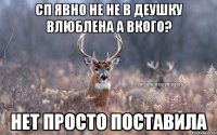 сп явно не не в деушку влюблена а вкого? нет просто поставила