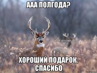 ааа полгода? хороший подарок. спасибо