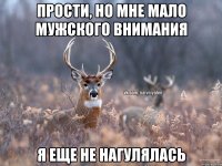 прости, но мне мало мужского внимания я еще не нагулялась