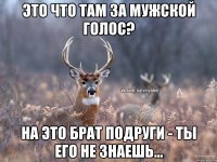 это что там за мужской голос? на это брат подруги - ты его не знаешь...