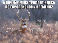 а почему меня троллят здесь по европейскому времени? 