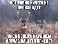 Все-равно ничего не произойдет уже и не жду. В худшем случае, ваш тел приедет