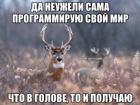 да неужели сама программирую свой мир что в голове, то и получаю