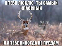 Я тебя люблю , ты самый классный и я тебе никогда не предам