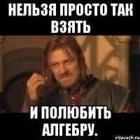 Нельзя просто так взять и полюбить алгебру.